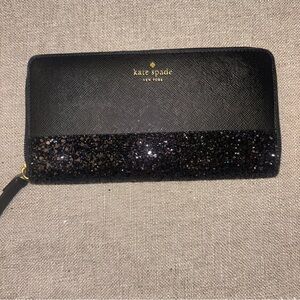 Kate Spade Black Glitter Wallet